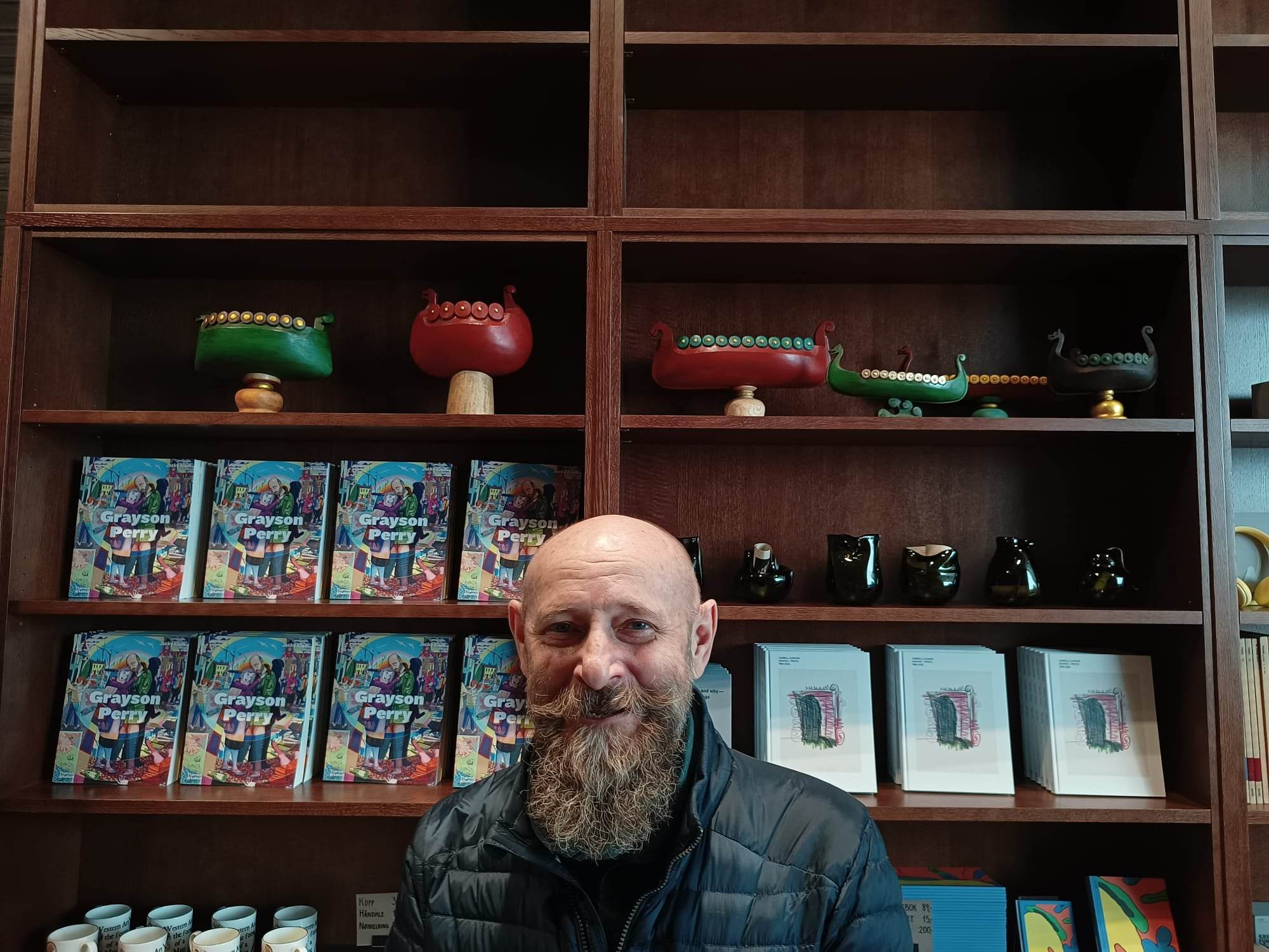 Andre in front of the ships at the National museum